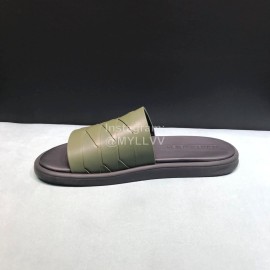 Bottega Veneta Woven Leather Slippers For Men Green