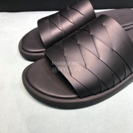 Bottega Veneta Woven Leather Slippers For Men Black