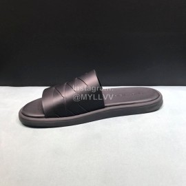 Bottega Veneta Woven Leather Slippers For Men Black