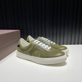 Bottega Veneta Calf Leather Casual Sneakers For Men Green