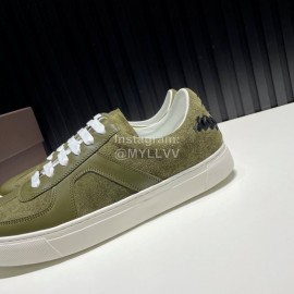 Bottega Veneta Calf Leather Casual Sneakers For Men Green