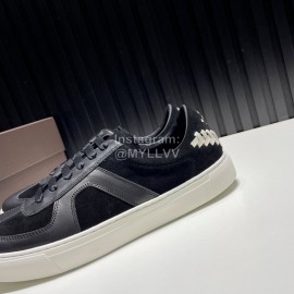 Bottega Veneta Calf Leather Casual Sneakers For Men Black