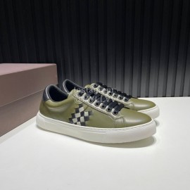 Bottega Veneta New Calf Leather Casual Sneakers For Men Green