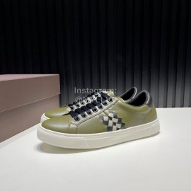Bottega Veneta New Calf Leather Casual Sneakers For Men Green