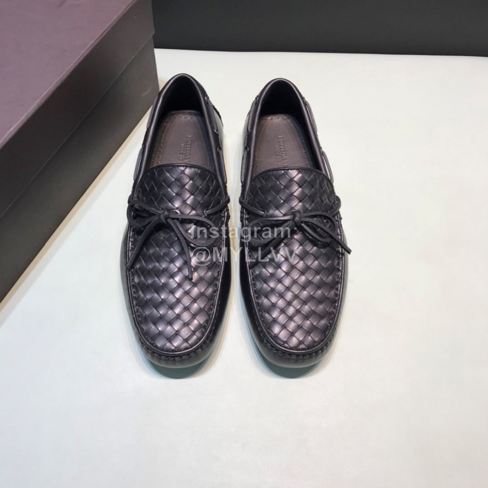 Bottega Veneta Woven Calf Leather Bow Casual Shoes For Men 