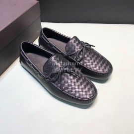 Bottega Veneta Woven Calf Leather Bow Casual Shoes For Men 