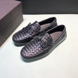 Bottega Veneta Woven Calf Leather Bow Casual Shoes For Men 