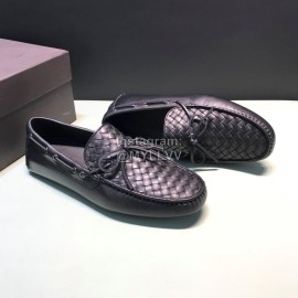 Bottega Veneta Woven Calf Leather Bow Casual Shoes For Men 