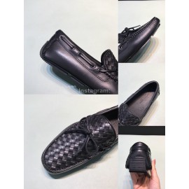 Bottega Veneta Woven Calf Leather Bow Casual Shoes For Men 