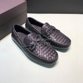 Bottega Veneta Woven Calf Leather Bow Casual Shoes For Men Black