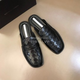 Bottega Veneta Soft Woven Cowhide Sandals For Men Black