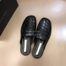 Bottega Veneta Soft Woven Cowhide Sandals For Men Black