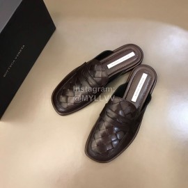 Bottega Veneta Soft Woven Cowhide Sandals For Men Brown