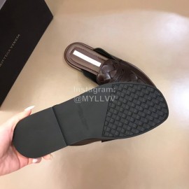 Bottega Veneta Soft Woven Cowhide Sandals For Men Brown