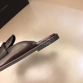 Bottega Veneta Soft Woven Cowhide Sandals For Men Brown