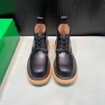 Bottega Veneta Cowhide Thick Soles Short Bounce Boots For Men And Women Black