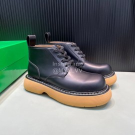 Bottega Veneta Cowhide Thick Soles Short Bounce Boots For Men And Women Black