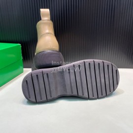 Bottega Veneta Cowhide Thick Soles Short Bounce Boots For Men And Women Coffee