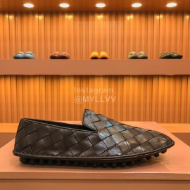 Bottega Veneta New Woven Calf Leather Casual Shoes For Men Coffee