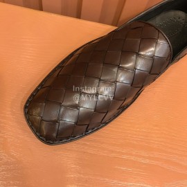 Bottega Veneta New Woven Calf Leather Casual Shoes For Men Coffee