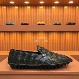 Bottega Veneta New Woven Calf Leather Casual Shoes For Men Black