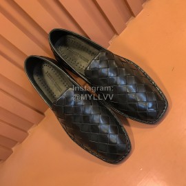Bottega Veneta New Woven Calf Leather Casual Shoes For Men Black