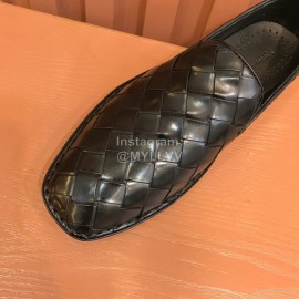 Bottega Veneta New Woven Calf Leather Casual Shoes For Men Black