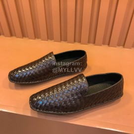 Bottega Veneta New Woven Calf Leather Casual Shoes Coffee For Men 