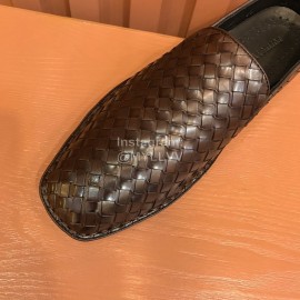 Bottega Veneta New Woven Calf Leather Casual Shoes Coffee For Men 
