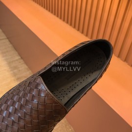 Bottega Veneta New Woven Calf Leather Casual Shoes Coffee For Men 