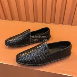 Bottega Veneta New Woven Calf Leather Casual Shoes Black For Men 