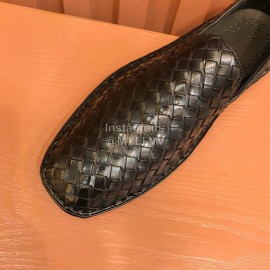 Bottega Veneta New Woven Calf Leather Casual Shoes Black For Men 