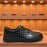 Bottega Veneta Woven Calf Leather Lace Up Shoes For Men Black
