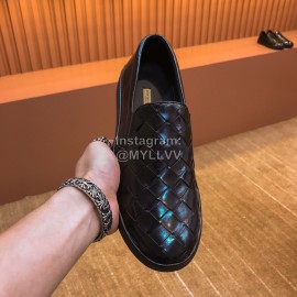 Bottega Veneta Fashion Woven Calf Leather Shoes For Men Black