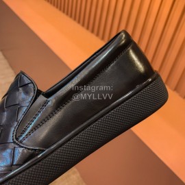 Bottega Veneta Fashion Woven Calf Leather Shoes For Men Black