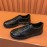 Bottega Veneta Woven Cowhide Lace Up Shoes For Men Black