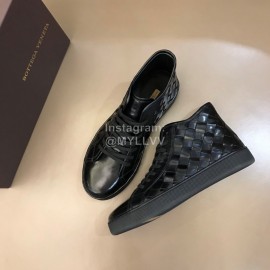 Bottega Veneta Woven Cowhide High Top Shoes For Men Black