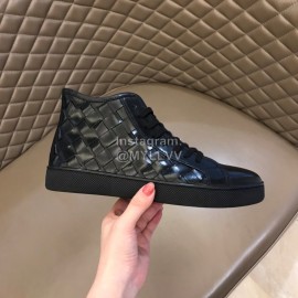 Bottega Veneta Woven Cowhide High Top Shoes For Men Black