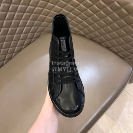 Bottega Veneta Woven Cowhide High Top Shoes For Men Black