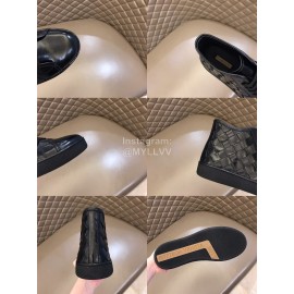 Bottega Veneta Woven Cowhide High Top Shoes For Men Black