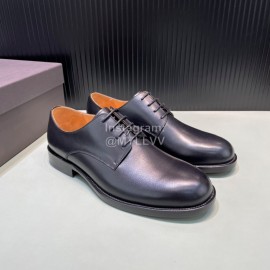 Bottega Veneta New Cowhide Lace Up Shoes For Men Black