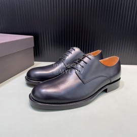 Bottega Veneta New Cowhide Lace Up Shoes For Men Black