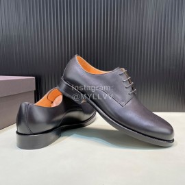 Bottega Veneta New Cowhide Lace Up Shoes For Men Black