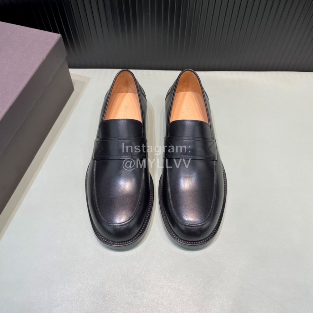 Bottega Veneta Black Cowhide Business Shoes For Men