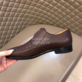 Bottega Veneta Woven Cowhide Shoes For Men Reddish Brown