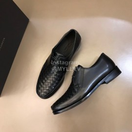 Bottega Veneta Black Woven Cowhide Shoes For Men