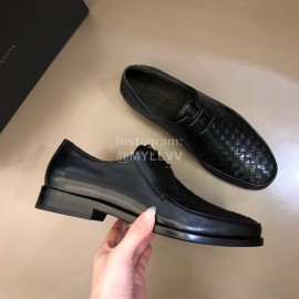 Bottega Veneta Black Woven Cowhide Shoes For Men