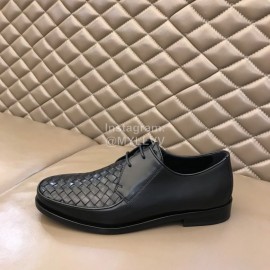 Bottega Veneta Black Woven Cowhide Shoes For Men