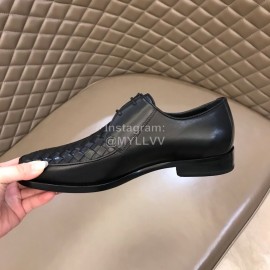 Bottega Veneta Black Woven Cowhide Shoes For Men