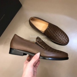 Bottega Veneta Woven Cowhide Shoes For Men Brown